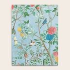 Chinoiserie Pastel Blue Floral Bird Garden II Notebook Gallery Image 4