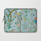 Chinoiserie Pastel Blue Floral Bird Garden II Laptop Sleeve Gallery Image 1