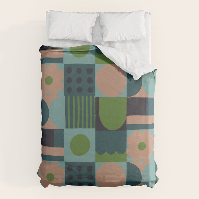 Green and blue tiles Duvet Cover Gallery Image 6
