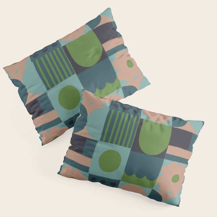 Green and blue tiles Pillow Sham Gallery Image 3