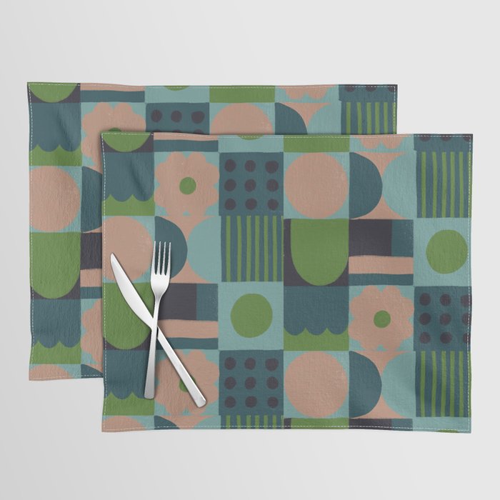 Green and blue tiles Placemat Gallery Image 1
