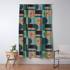 Green and blue tiles Window Curtain Gallery Image 5