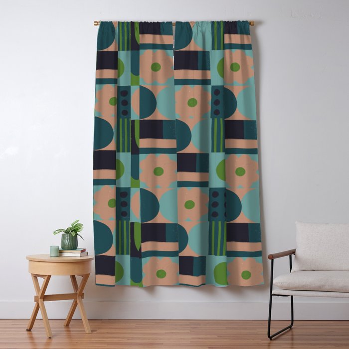 Green and blue tiles Window Curtain Gallery Image 5