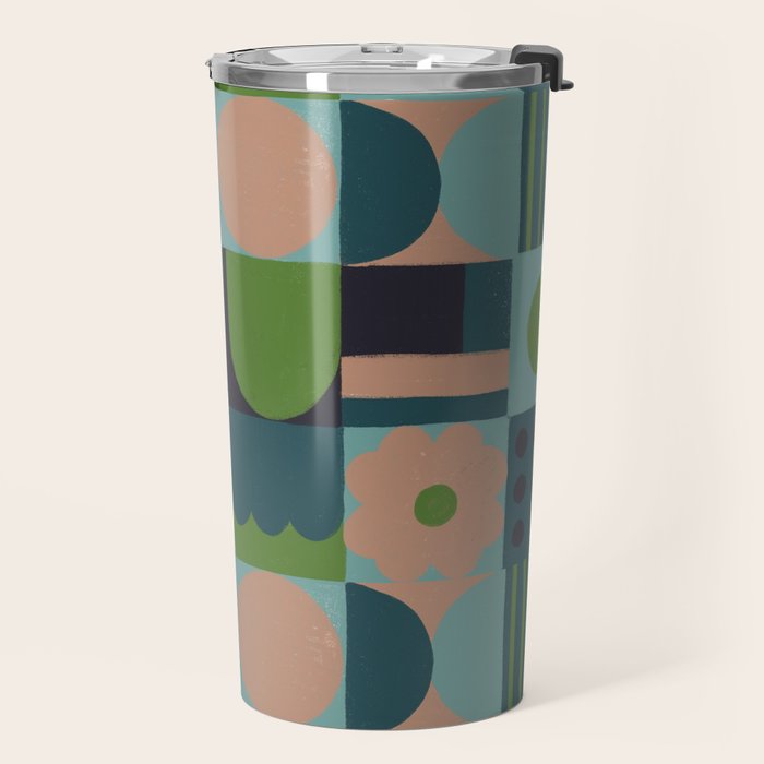 Green and blue tiles Travel Mug Gallery Image 2