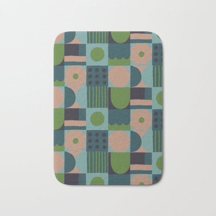 Green and blue tiles Bath Mat Gallery Image 1