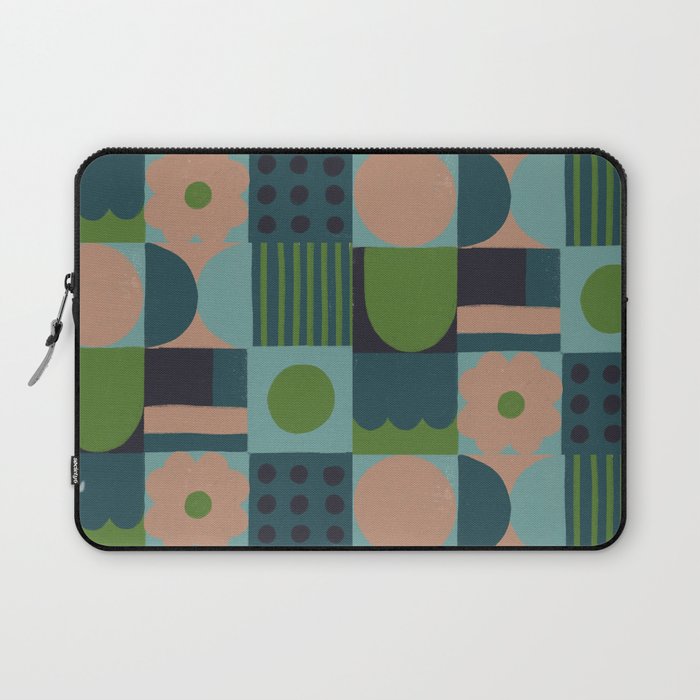 Green and blue tiles Laptop Sleeve Gallery Image 1