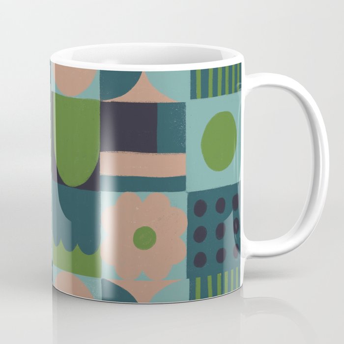 Green and blue tiles Coffee Mug Gallery Image 1