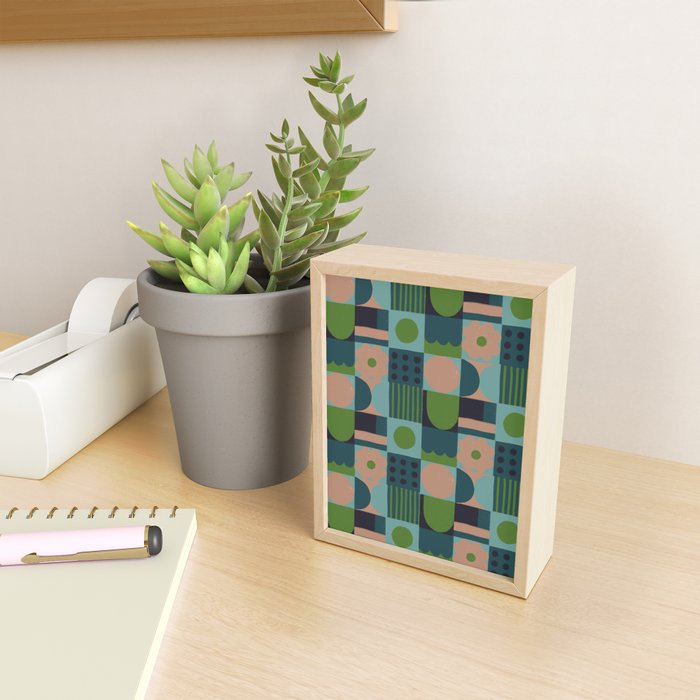 Green and blue tiles Mini Art Print Gallery Image 2