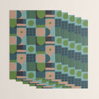 Green and blue tiles Wrapping Paper Gallery Image 3