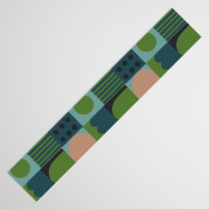 Green and blue tiles Table Runner Gallery Image 3