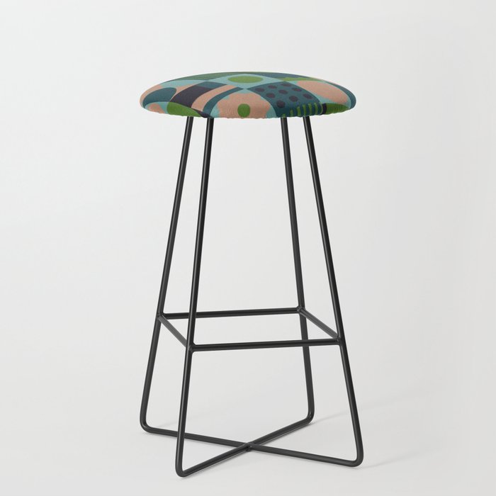 Green and blue tiles Stool Gallery Image 1