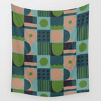 Green and blue tiles Wall Tapestry Gallery Image 4