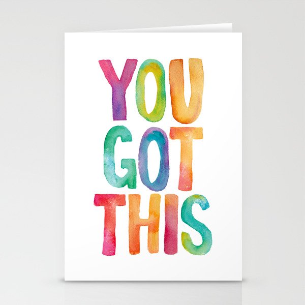You Got This Rainbow Watercolor Stationery Card Gallery Image 2