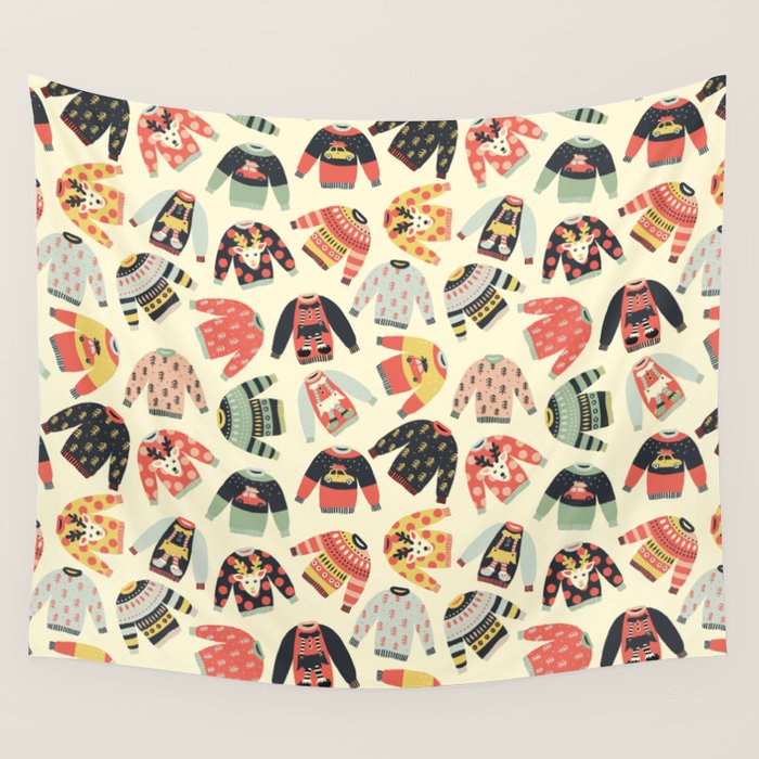 Ugly Christmas Sweaters Wall Tapestry Gallery Image 4