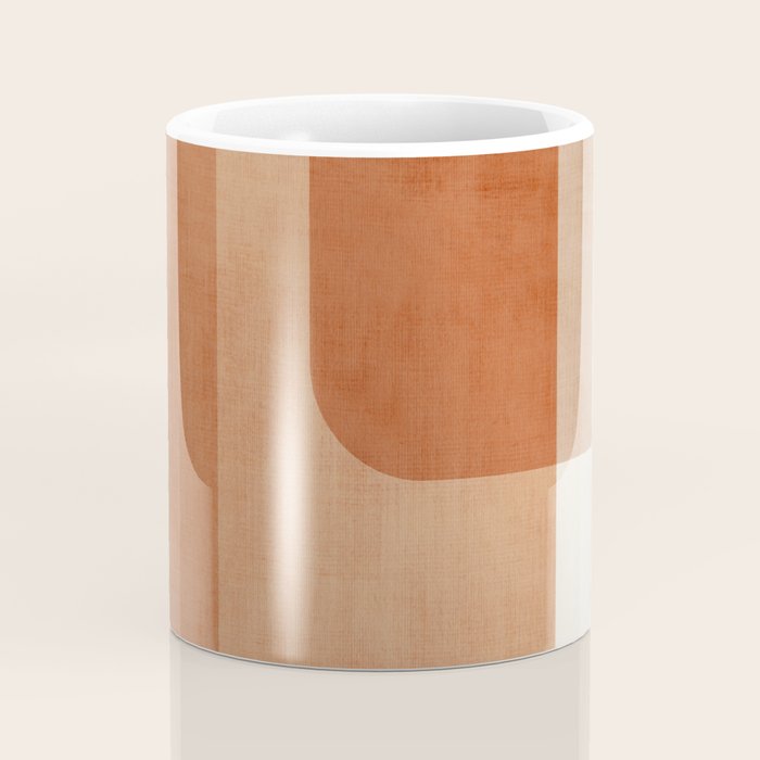Light Terracotta Tones Geometric Abstract Artwork Coffee Mug Gallery Image 4