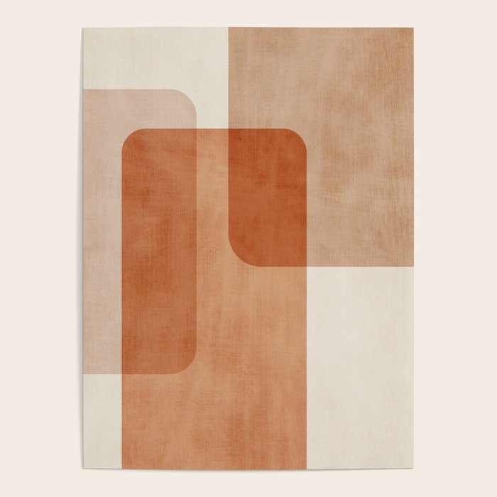 Light Terracotta Tones Geometric Abstract Artwork Poster Gallery Image 4