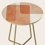 Light Terracotta Tones Geometric Abstract Artwork Side Table Gallery Image 2