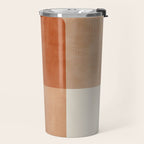 Light Terracotta Tones Geometric Abstract Artwork Travel Mug Gallery Image 2