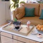 Light Terracotta Tones Geometric Abstract Artwork Serving Tray Gallery Image 2