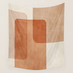 Light Terracotta Tones Geometric Abstract Artwork Wall Tapestry Gallery Image 4