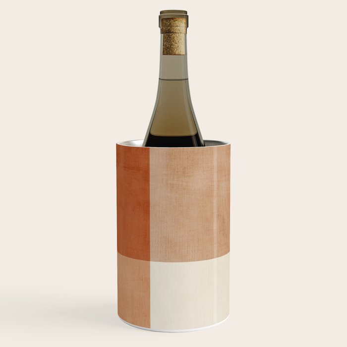 Light Terracotta Tones Geometric Abstract Artwork Wine Chiller Gallery Image 3