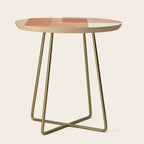 Light Terracotta Tones Geometric Abstract Artwork Side Table Gallery Image 1