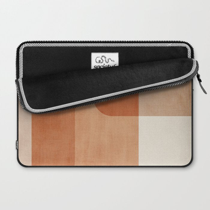 Light Terracotta Tones Geometric Abstract Artwork Laptop Sleeve Gallery Image 2