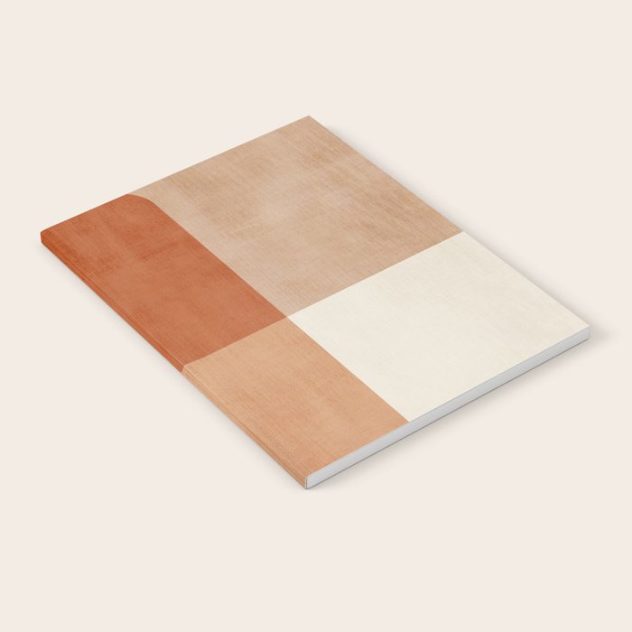 Light Terracotta Tones Geometric Abstract Artwork Notebook