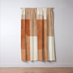 Light Terracotta Tones Geometric Abstract Artwork Window Curtain Gallery Image 3