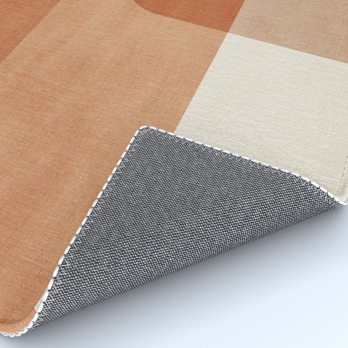 Light Terracotta Tones Geometric Abstract Artwork Rug Gallery Image 4