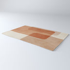 Light Terracotta Tones Geometric Abstract Artwork Rug Gallery Image 3
