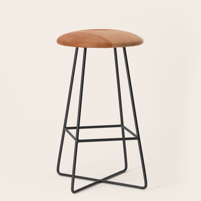 Light Terracotta Tones Geometric Abstract Artwork Stool Gallery Image 1