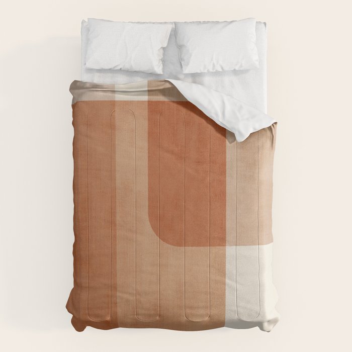 Light Terracotta Tones Geometric Abstract Artwork Comforter Gallery Image 6