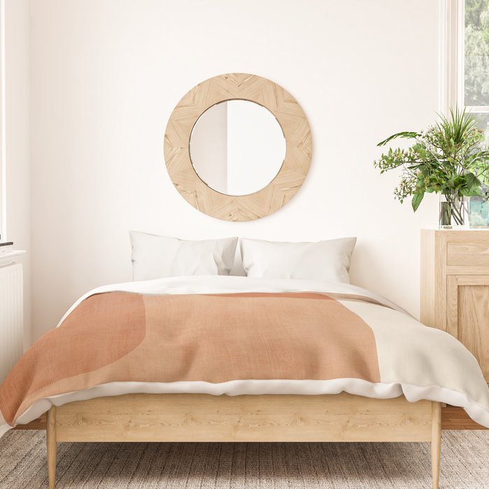 Light Terracotta Tones Geometric Abstract Artwork Duvet Cover Gallery Image 3