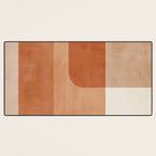 Light Terracotta Tones Geometric Abstract Artwork Desk Mat Gallery Image 3