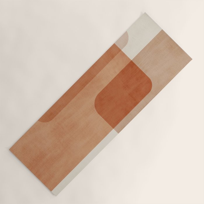 Light Terracotta Tones Geometric Abstract Artwork Yoga Mat Gallery Image 1