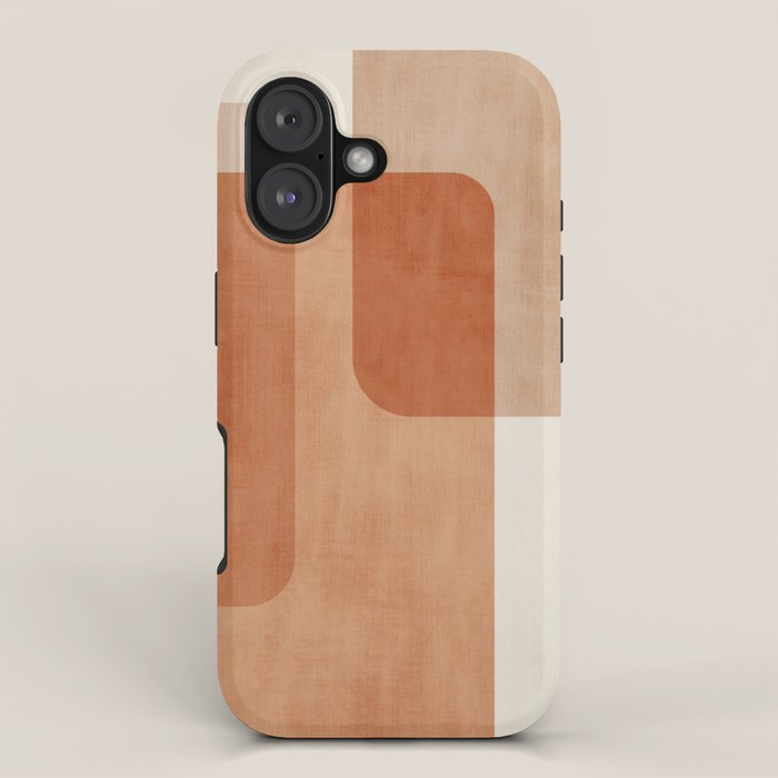 Light Terracotta Tones Geometric Abstract Artwork iPhone Case Gallery Image 1