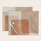 Light Terracotta Tones Geometric Abstract Artwork Placemat Gallery Image 1