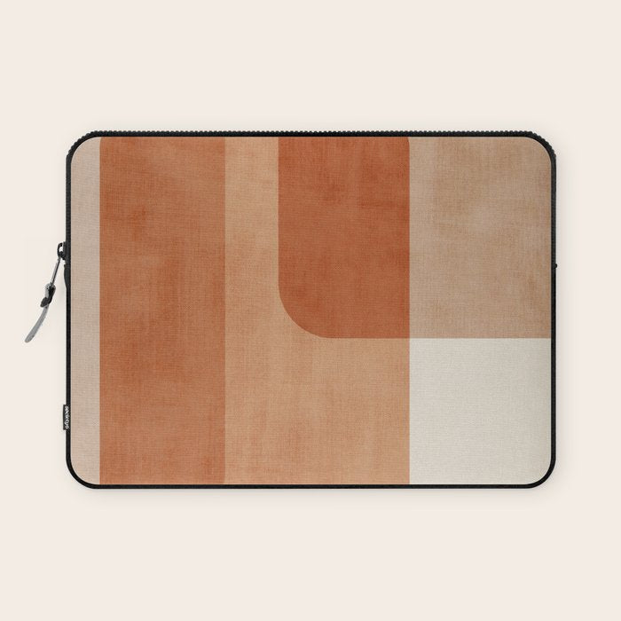 Light Terracotta Tones Geometric Abstract Artwork Laptop Sleeve Gallery Image 1