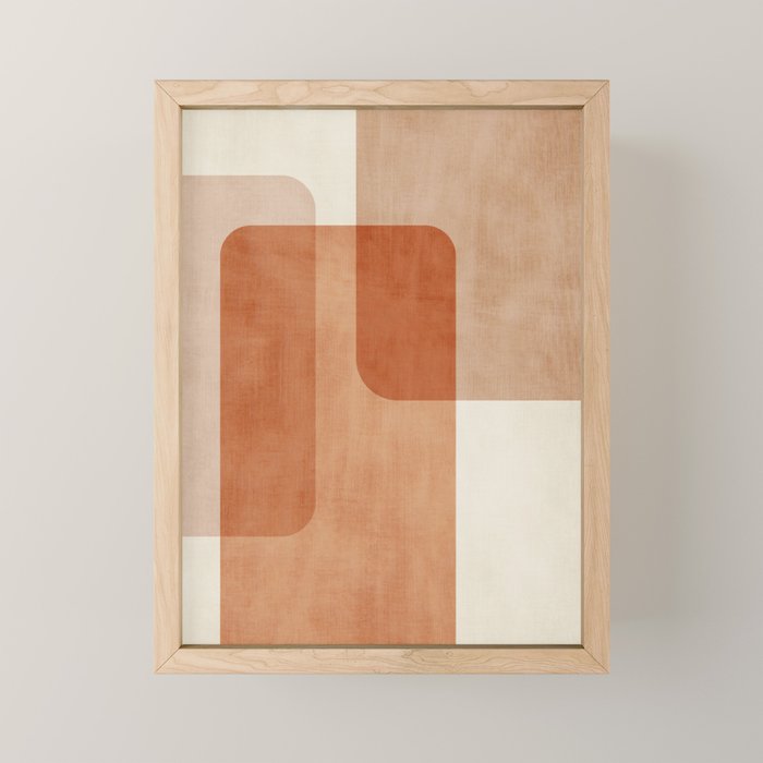 Light Terracotta Tones Geometric Abstract Artwork Mini Art Print Gallery Image 1