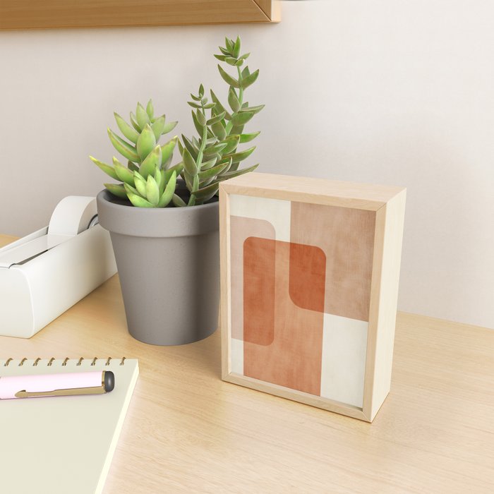 Light Terracotta Tones Geometric Abstract Artwork Mini Art Print Gallery Image 2