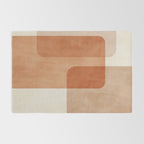 Light Terracotta Tones Geometric Abstract Artwork Rug Gallery Image 2
