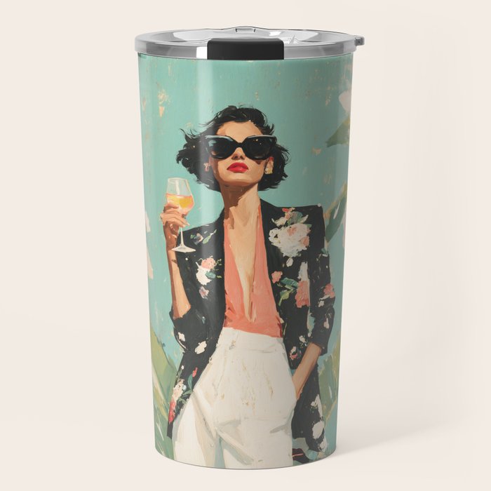 Chic Summer Elegance Travel Mug Gallery Image 1