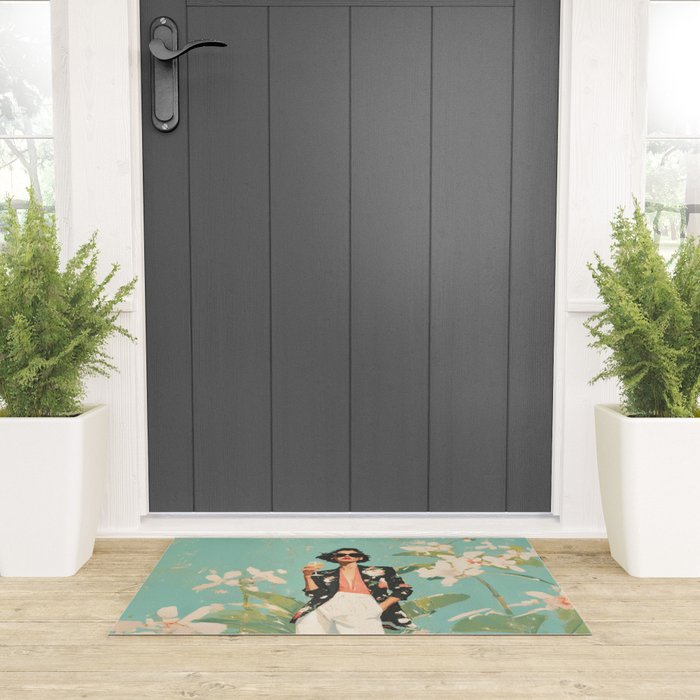 Chic Summer Elegance Welcome Mat Gallery Image 3
