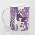 Elegant ivory gold lavender purple watercolor floral  Coffee Mug Gallery Image 3