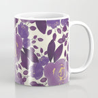 Elegant ivory gold lavender purple watercolor floral  Coffee Mug Gallery Image 1
