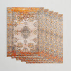 Orange Vintage Rug Design Wrapping Paper Gallery Image 3