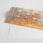 Orange Vintage Rug Design Wrapping Paper Gallery Image 2