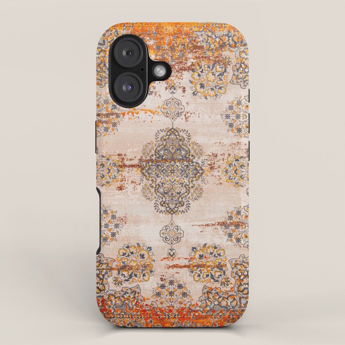 Orange Vintage Rug Design iPhone Case Gallery Image 1