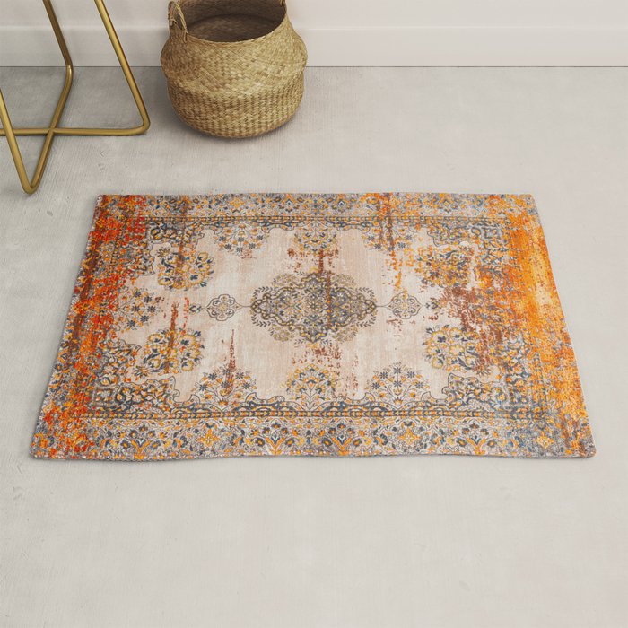 Orange Vintage Rug Design Rug Gallery Image 1
